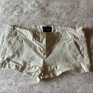 Cream shorty shorts